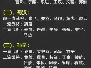 攻城三国特色武将属性概览：英勇无敌的武将力量与智慧一览表