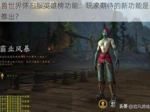 魔兽世界怀旧服英雄榜功能：玩家期待的新功能是否会推出？