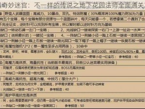 穿越奇妙迷宫：不一样的传说之地下花园法师全面通关攻略