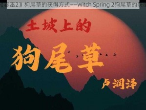 关于《春巫2》狗尾草的获得方式——Witch Spring 2狗尾草的获取指南