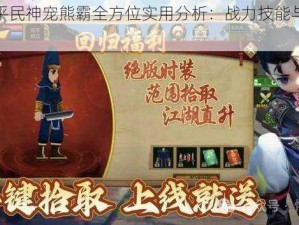 镇魔曲手游平民神宠熊霸全方位实用分析：战力技能与成长性的深度探讨