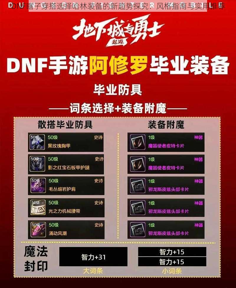 DNF瞎子穿搭选择哈林装备的新趋势探究：风格指南与实用推荐