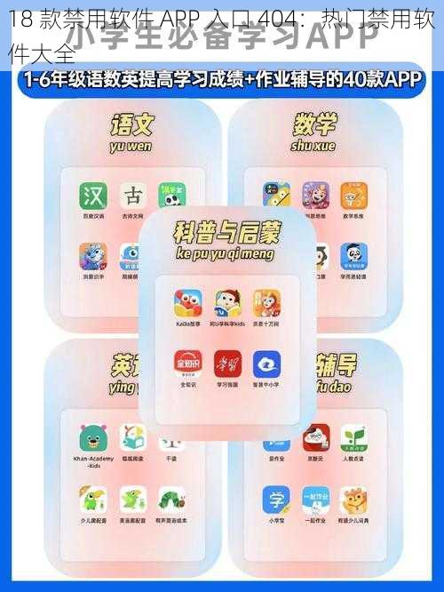 18 款禁用软件 APP 入口 404：热门禁用软件大全