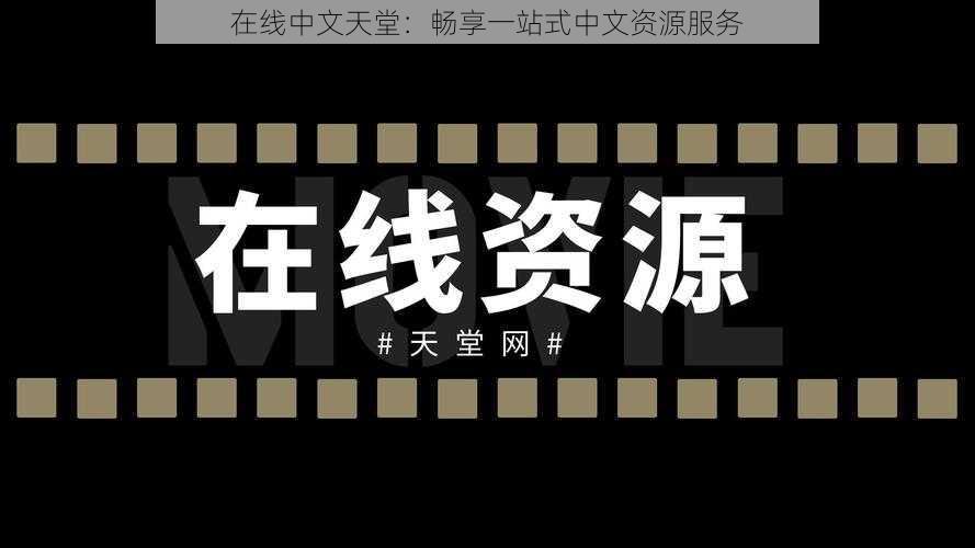 在线中文天堂：畅享一站式中文资源服务