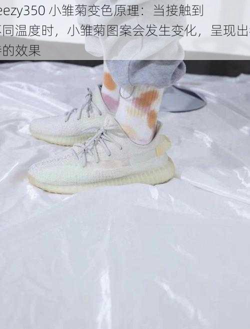 yeezy350 小雏菊变色原理：当接触到不同温度时，小雏菊图案会发生变化，呈现出独特的效果