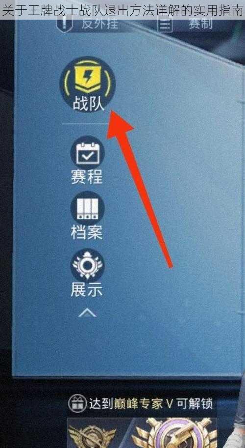 关于王牌战士战队退出方法详解的实用指南