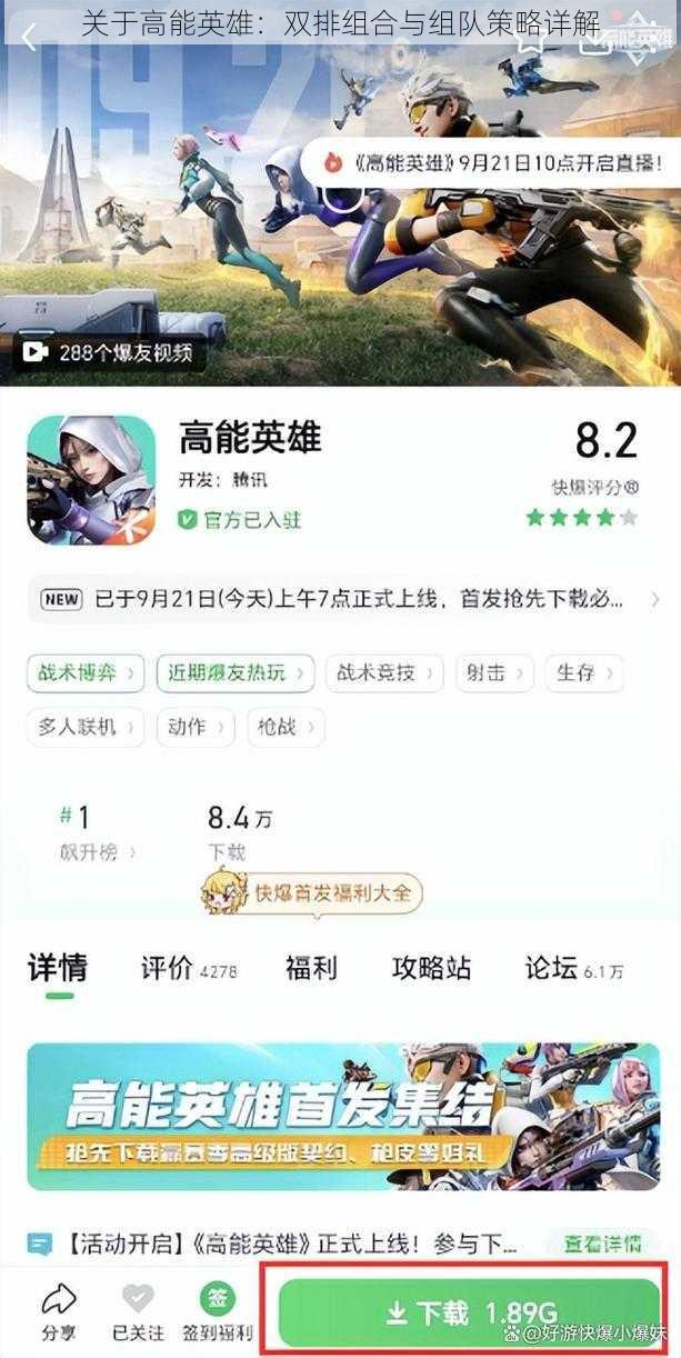 关于高能英雄：双排组合与组队策略详解