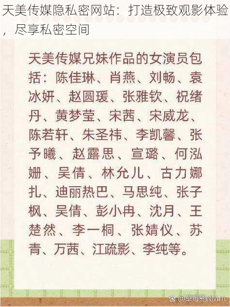 天美传媒隐私密网站：打造极致观影体验，尽享私密空间