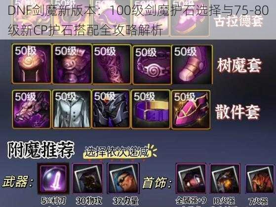 DNF剑魔新版本：100级剑魔护石选择与75-80级新CP护石搭配全攻略解析