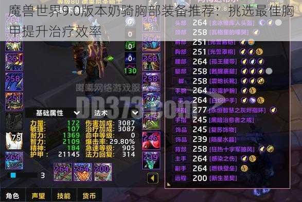 魔兽世界9.0版本奶骑胸部装备推荐：挑选最佳胸甲提升治疗效率