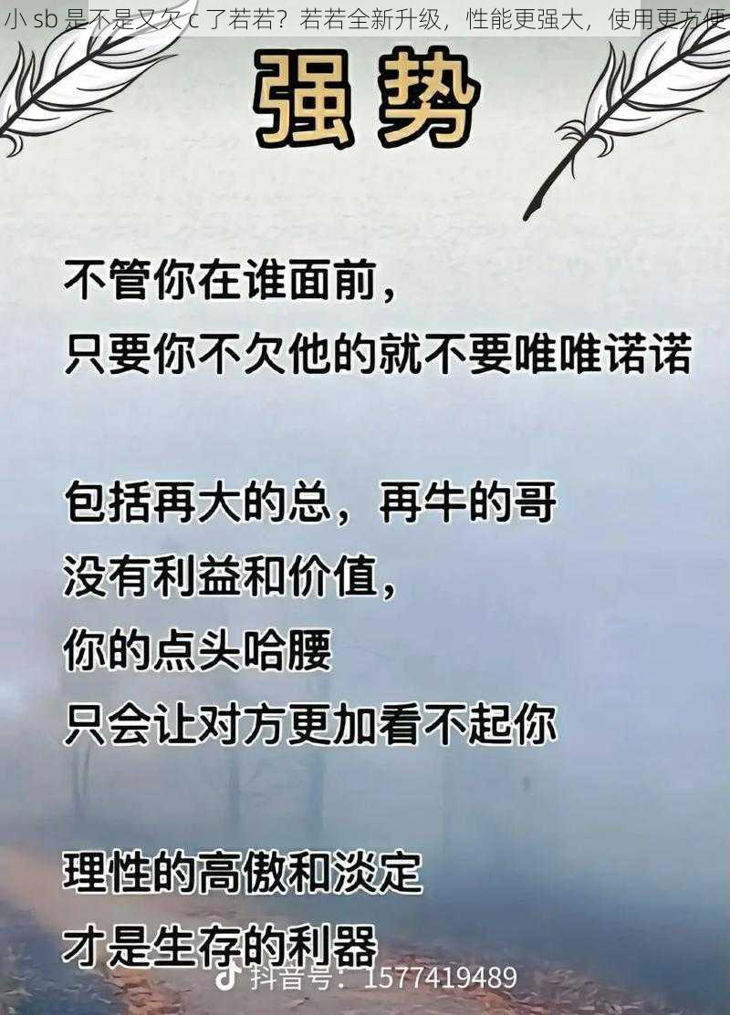 小 sb 是不是又欠 c 了若若？若若全新升级，性能更强大，使用更方便