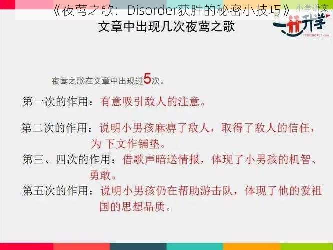 《夜莺之歌：Disorder获胜的秘密小技巧》