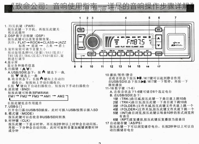 《致命公司：音响使用指南——详尽的音响操作步骤详解》