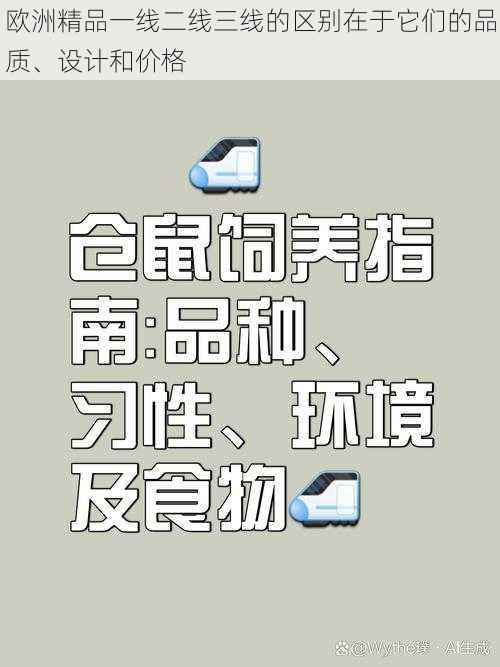 欧洲精品一线二线三线的区别在于它们的品质、设计和价格