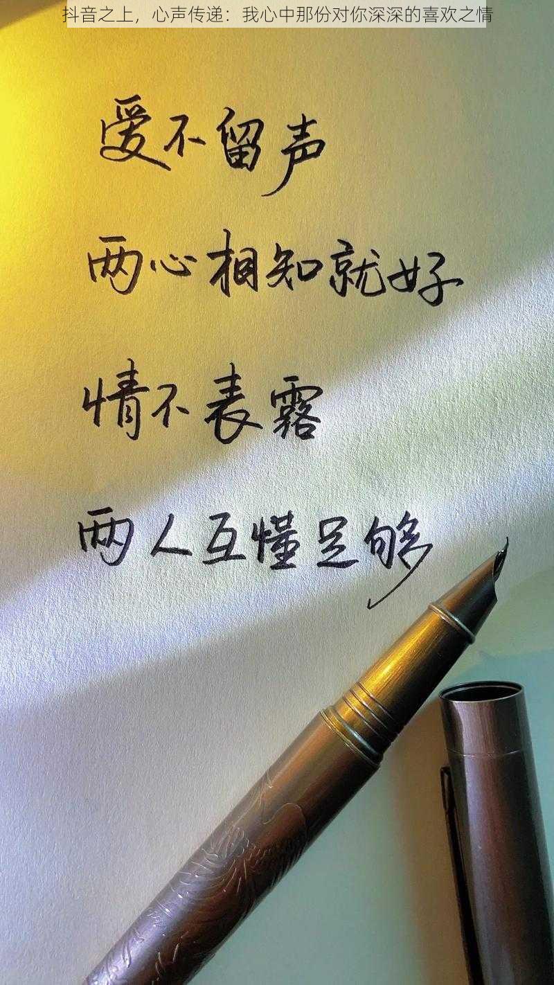 抖音之上，心声传递：我心中那份对你深深的喜欢之情