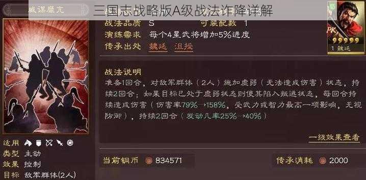 三国志战略版A级战法诈降详解