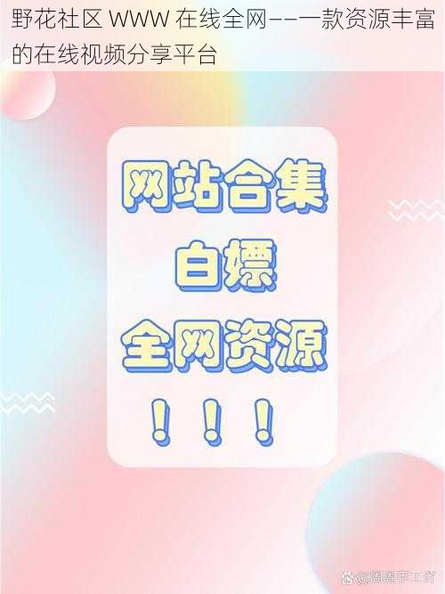 野花社区 WWW 在线全网——一款资源丰富的在线视频分享平台