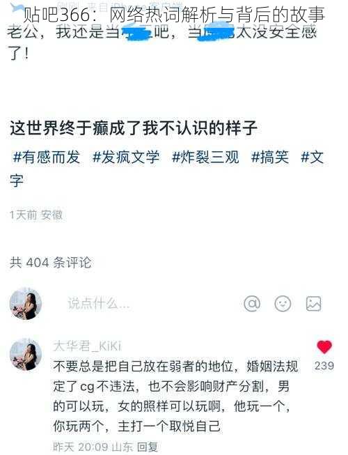 贴吧366：网络热词解析与背后的故事