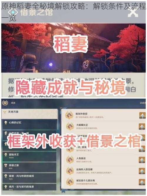 原神稻妻全秘境解锁攻略：解锁条件及流程一览