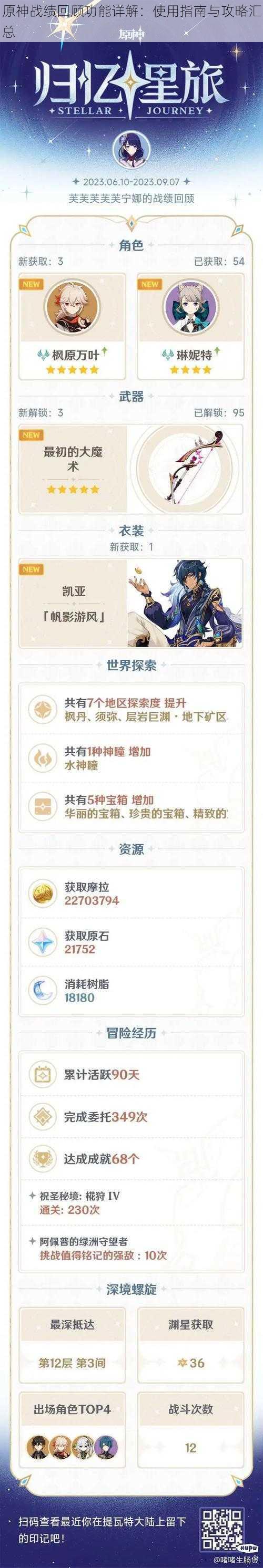 原神战绩回顾功能详解：使用指南与攻略汇总