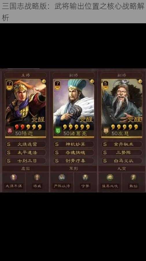 三国志战略版：武将输出位置之核心战略解析