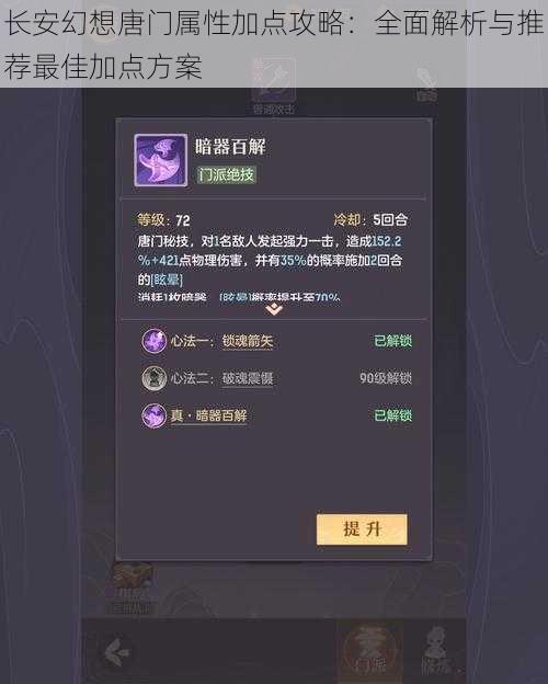 长安幻想唐门属性加点攻略：全面解析与推荐最佳加点方案