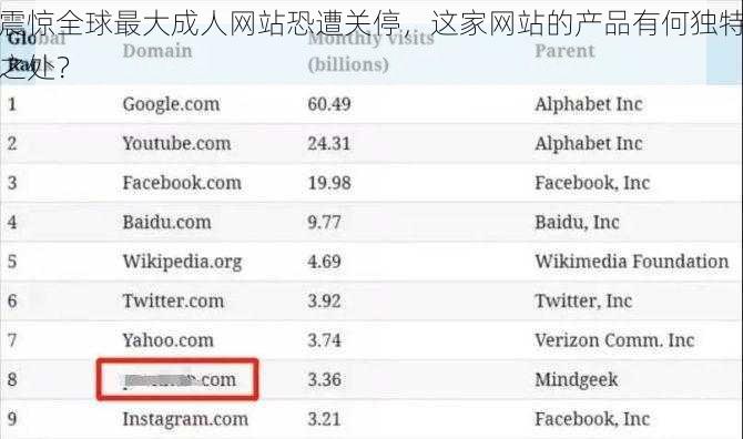 震惊全球最大成人网站恐遭关停，这家网站的产品有何独特之处？