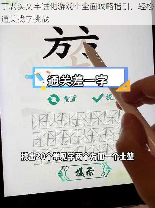 丁老头文字进化游戏：全面攻略指引，轻松通关找字挑战