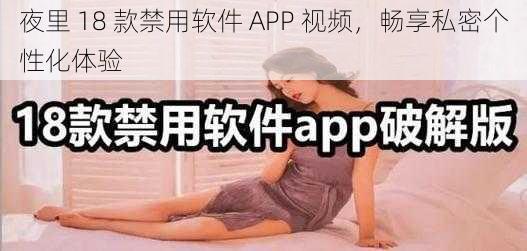 夜里 18 款禁用软件 APP 视频，畅享私密个性化体验