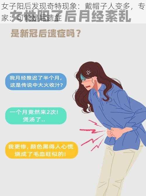 女子阳后发现奇特现象：戴帽子人变多，专家：可能是后遗症