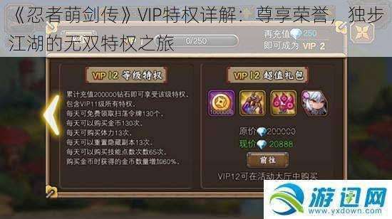 《忍者萌剑传》VIP特权详解：尊享荣誉，独步江湖的无双特权之旅