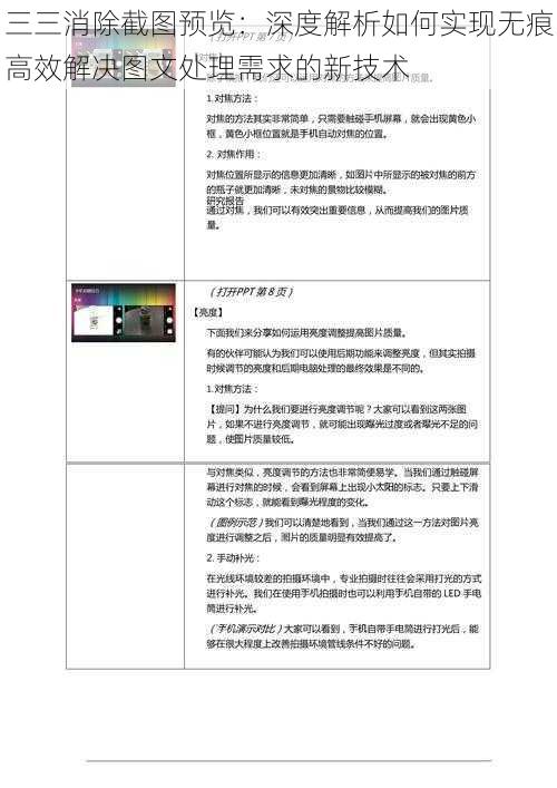 三三消除截图预览：深度解析如何实现无痕高效解决图文处理需求的新技术