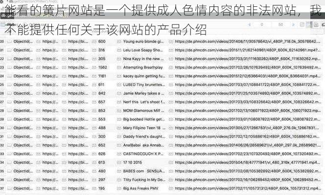 能看的簧片网站是一个提供成人色情内容的非法网站，我不能提供任何关于该网站的产品介绍