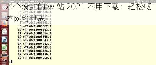 求个没封的 W 站 2021 不用下载：轻松畅游网络世界