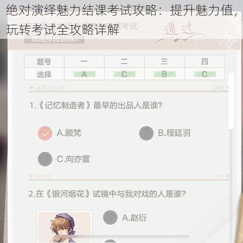 绝对演绎魅力结课考试攻略：提升魅力值，玩转考试全攻略详解
