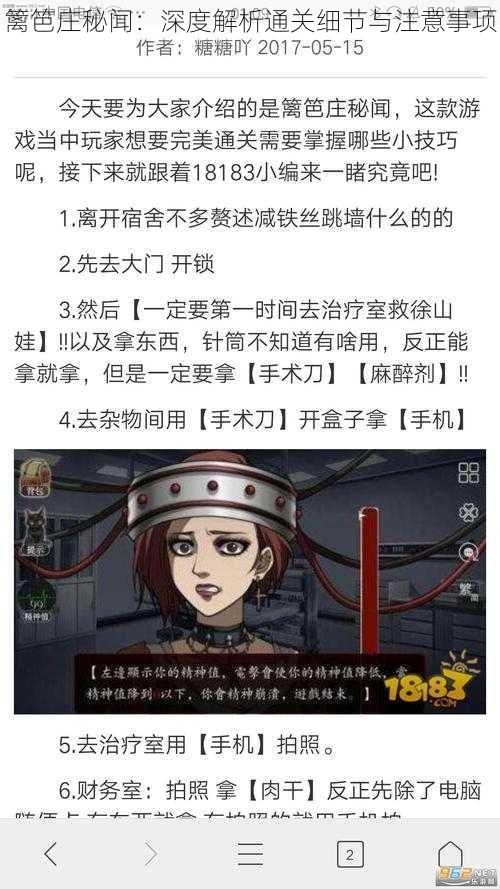 篱笆庄秘闻：深度解析通关细节与注意事项