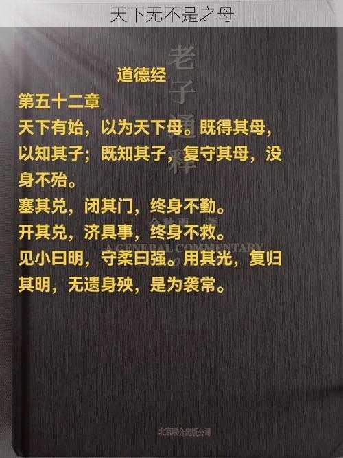 天下无不是之母